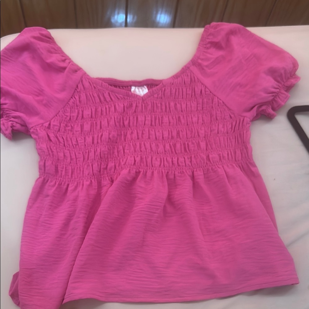 No Boundaries Pink Smocked Blouse